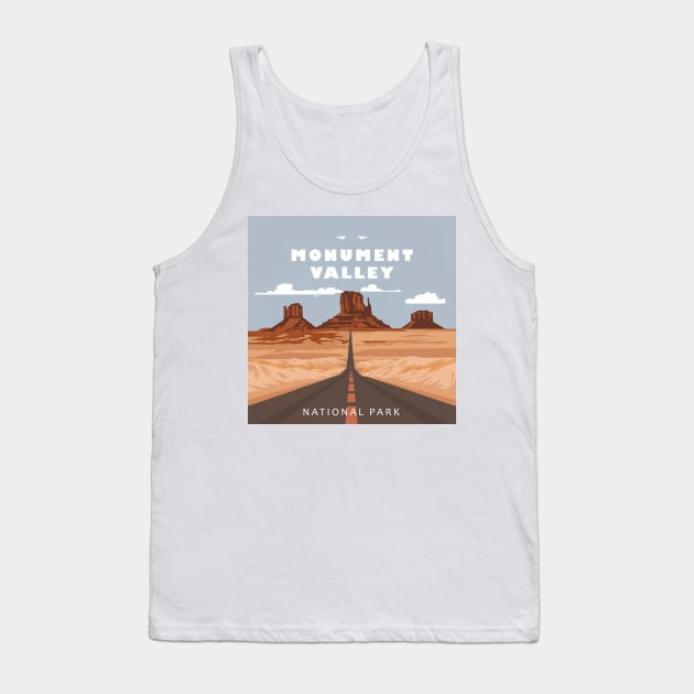 Monument Valley National Park Travel Sticker Tank Top by GreenMary Design